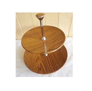 Support à gâteau en métal massif et en bois pour gâteaux à plusieurs étages, assurant un soutien solide pendant de longues heures d'événements - Product Image 1