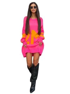 Cárdigan Largo Casual de Cuello Redondo para Mujer, Otoño/Invierno, con Logotipo Frontal Personalizado OEM/ODM y Patrón Geométrico - Product Image 4