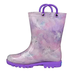 Wholesale Custom Printed PVC Boots for Girls Waterproof Baby Rain Boots for Summer Spring Autumn Season