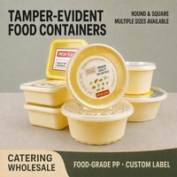 Boîte d'emballage alimentaire jetable Zhongfei en PP de qualité alimentaire avec couvercle, formats rond, carré, rectangulaire, avec système anti-effraction, compatible micro-ondes