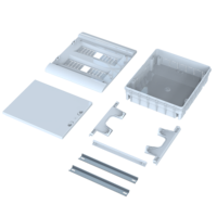Boîtier de fusibles en plastique ABS moulé par injection blanc Yavuz Pano Aydinlatma POLI 015-B, 330x370x107 mm, capacité 24 MCB, montage encastré
