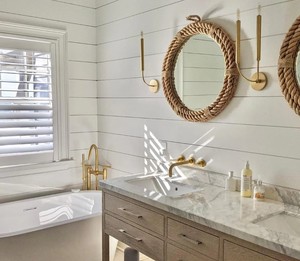 Miroir en corde ronde côtière nautique | Grand miroir mural décoratif pour la maison - Product Image 2