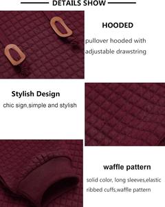 Sweat à capuche pour hommes, pull décontracté à manches longues en tricot gaufré avec cordon de serrage, grande taille - Product Image 5