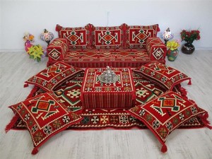 Ensemble complet de canapé de sol arabe pour salon 11 pièces, 28 danses avec éponge, épaisseur du coussin 20cm - Product Image 2