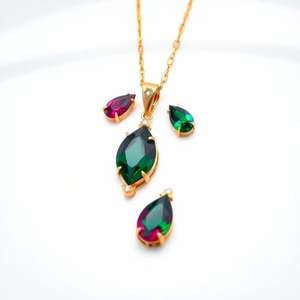 Collar con colgante de gota de agua de Plata de Ley 925 de lujo para mujer, enlace de circón de diamante de moda, chapado en oro, Vintage para fiestas - Product Image 3