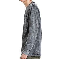 T-shirt Homme Manches Longues Col Rond 100% Coton Biologique Épais Extensible Respirant Anti-Plis Coupe Oversize Style Urbain Séchage Rapide