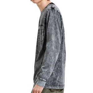 Camiseta de Manga Larga con Cuello Redondo, 100% Algodón Orgánico, Gruesa, Elástica, Transpirable, Antiarrugas, Estilo Urbano, Talla Grande para Hombre - Product Image 2