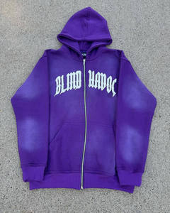 Chándal de invierno personalizado de la Hermandad griega, Sudadera con capucha de lana púrpura, conjunto de Jogger con cremallera, ropa de calle de moda con letras góticas, venta al por mayor - Product Image 2