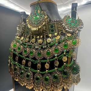 Ensemble de bijoux de mariage vintage afghan de forme personnalisée, fabrication directe, collier, boucles d'oreilles, ensemble de bijoux pour porter lors d'un mariage - Product Image 2