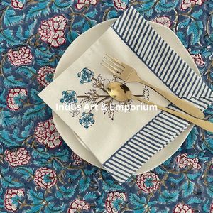 Couverture de Table en coton imprimé bloc de main indien meilleure qualité housse de Table en coton fait à la main - Product Image 5