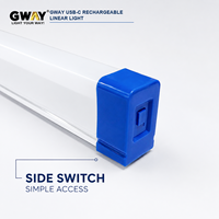 Lampe de travail linéaire LED rechargeable GWAY avec base magnétique et poignée, lampe de réparation d'urgence portable en quatre tailles