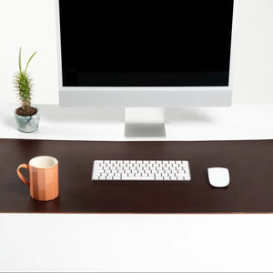 Luxury Office Genuine <b>Leather</b> <b>Desk</b> <b>Mat</b> Eco-Friendly Heavy Duty Smooth Writing Surface Durable Table Protection Pad Premium - Product Image 1