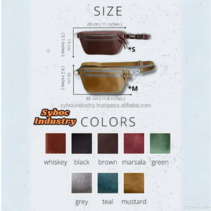 Riñonera de cuero de vaca Unisex con estilo, riñonera portátil con cierre de cremallera, riñonera de piel de vaca Real para niños y niñas - Product Image 6