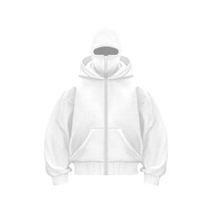 Sweat à capuche en jersey de coton molletonné avec logo imprimé personnalisé 100% sweat à capuche double en coton impression numérique délavée à l'acide pour l'hiver - Product Image 4