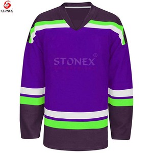 Maillots de hockey sur glace personnalisés pour hommes, vêtements d'entraînement sportif avec impression du nom de l'équipe OEM, meilleure vente - Product Image 3