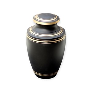 Black And Gold Classic Metal <b>Memorial</b> Keepsake Urn Elegant Cremation Keepsake Urn For Ashes - Product Image 1