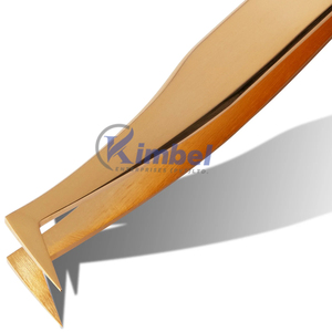 Pince à cils à pointe de volume incurvée en acier inoxydable japonais en gros avec poignée en diamant Outil d'extension de cils de marque privée - Product Image 2