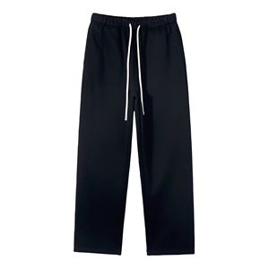 Haute qualité mi plaine teint sports d'hiver pantalons de survêtement solide polaire Joggers taille élastique automne droit lourd Service OEM - Product Image 6