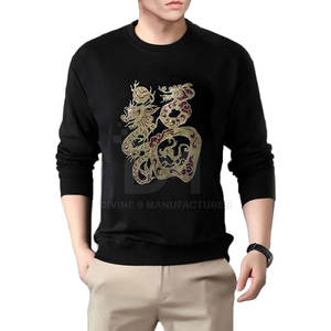 Nouveaux arrivages de sweatshirt avec strass pour hommes design personnalisé Vente directe d'usine Sweat avec strass pour hommes en gros - Product Image 1