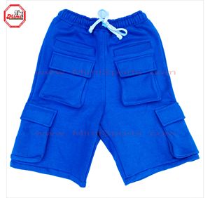 Short cargo personnalisé Short de jogging cargo bleu royal en coton éponge respirant avec broderie d'impression bouffante à 8 poches - Product Image 5