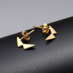 Pendientes de Botón de Plata de Ley 925, Estilo Básico, Modernos, Hechos a Mano, Chapados en Oro, Joyería para Mujeres y Niñas, Regalo - Product Image 3