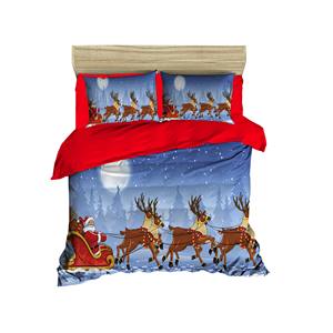 Parure de lit de Noël classique et festive 200x220cm en coton Ranforce, impression numérique double pour usage domestique - Product Image 3