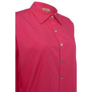 Blusa Casual de Negocios para Mujer - Corte Holgado, Popelina a Cuadros, Cuello con Volantes, Top Corto - Product Image 2