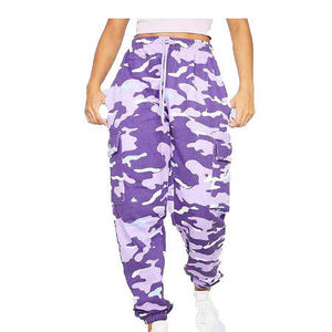 Pantalones Cargo de Algodón para Mujer, Diseño de Diseñador Famoso, Pantalones Deportivos de Cintura Alta con Estilo Apilado - Product Image 1