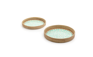 Plateau de table en rotin de forme ovale de qualité exclusive dernière conception MOP travail alimentaire noix Fruits rotin herbe de mer plateau de service - Product Image 6