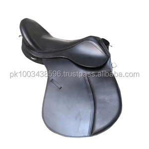 อานม้าม้าสีดำ/ น้ำตาลกระโดดแบบอังกฤษมีความทนทาน GP อเนกประสงค์ทำจากหนัง - Product Image 1