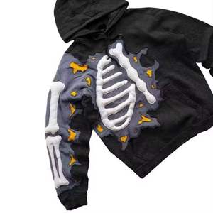 เสื้อฮู้ดดี้ผู้ชายผ้าฟลีซพิมพ์ลายได้ตามต้องการ ผ้าฝ้าย 100% ทรงปกติ มีกระเป๋า กันน้ำ ใส่ได้ในฤดูหนาว สไตล์สตรีทแวร์ ไหล่ตก ผ้าหนา - Product Image 3