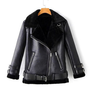 Servicios OEM, Chaqueta de Cuero para Mujer, Chaqueta de Motociclista de Cuero de Moda, Chaqueta Corta Ligera de Cuero Sintético de Talla Grande - Product Image 1