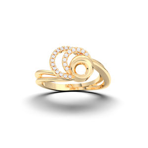 Juego de puntas de anillo de diamante de corte redondo de moissanita de lujo moderno de 0,12 quilates en platino para ella - Product Image 3