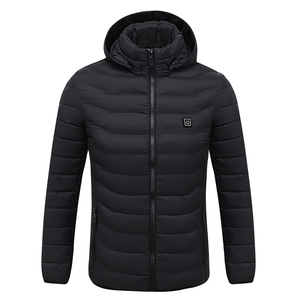 <b>Men</b> Winter Puffer <b>Jacket</b> Stand Front Breathable Eco-Friendly Polyester Waterproof Hooded Full Zip Lightweight High Street - Product Image 1