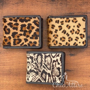 New Design Leather Wallet <b>Animal</b> Cowhide Leather Print Men's Wallet Leopard <b>Fur</b> Card Holder Hot Sale Cash Gift for Him - Product Image 1
