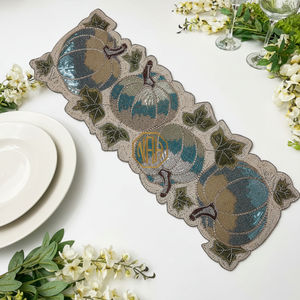 Chemin de table en verre perlé brodé artisanal de 36 pouces pour la décoration de la maison moderne et luxueuse - Product Image 5