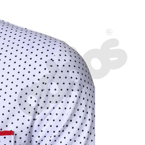 Camiseta de manga larga a la moda para hombre para POLO, camiseta de talla grande con estampado de letras lavadas y cuello de lunares - Product Image 4