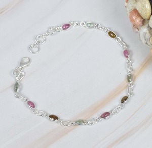 Bracelets ajustables faits à la main tendance certifiés en argent sterling 925 plaqué or avec pierres précieuses multi-zircon naturelles pour hommes, octobre - Product Image 3