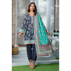 ชุดสัลวาร์ คามีซ ผ้าฝ้ายคัดดาร์ 3 ชิ้น รุ่น WNS-52096 พร้อมผ้าคลุมไหล่ สำหรับงานเทศกาลและชุดประจำชาติ สไตล์ปากีสถาน ชุดอินเดีย - Product Image 5