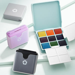 XinyiArt 9色トラベル水彩ポケットペイントセット折りたたみ式パレットウォッシュカップ付き初心者向け完璧なウォーターカラーセット - Product Image 1