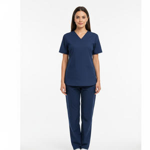 Mujeres profesional Scrub uniforme Jersey 100% algodón médico Hospital OEM fábrica diseño personalizado cuidado de la salud ropa al por mayor - Product Image 1