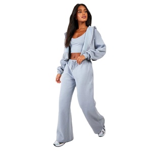 OEM Women Winter 2 piece Hooded Tracksuits Manufacturer Custom Design Logo Durable 100% Cotton Anti-static Fleece Athletic - Product Image 1