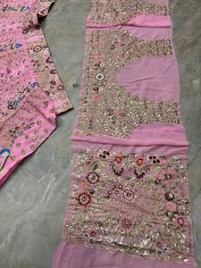 Tissu en soie géorgette synthétique doux de qualité supérieure 2026, broderie lourde, 4 mètres, design élégant et tendance, collection de cholis de SIE - Product Image 4