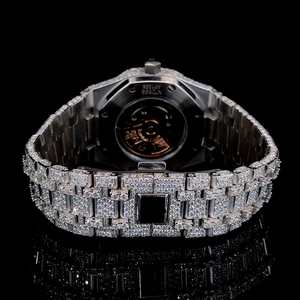 Montre de luxe personnalisée de haute qualité en acier inoxydable, mouvement mécanique ETA, cristal de diamant moissanite, cadran analogique, bracelet, édition limitée - Product Image 3
