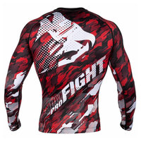 Vente en gros de maillots de compression personnalisés imprimés en HD par sublimation, pour BJJ, entraînement MMA, salle de sport, respirants, antibactériens, séchage rapide