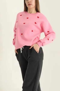 Sweat-shirt d'hiver élégant pour femmes avec pull à épaules tombantes Logo personnalisé Différents styles - Product Image 2