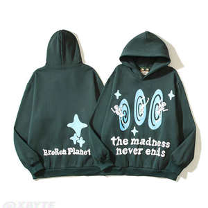 Sweat-shirt à capuche pour homme personnalisé, lourd, imprimé graphique vintage, polaire d'hiver, pull-over OEM, streetwear, sweat-shirt à capuche d'extérieur - Product Image 1