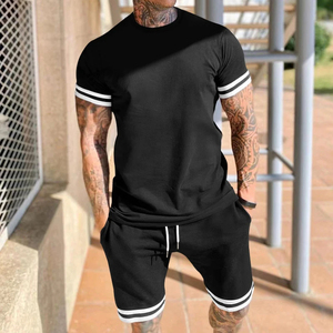 Ensemble de survêtement unisexe personnalisé avec logo de marque, 100 % coton respirant, coupe-vent d'été, veste et short - Product Image 3
