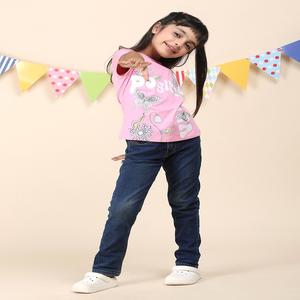 Camiseta personalizada de cuello redondo de algodón 100% para niñas, disponible en diferentes métodos de impresión y venta, camiseta de manga larga para niñas - Product Image 1