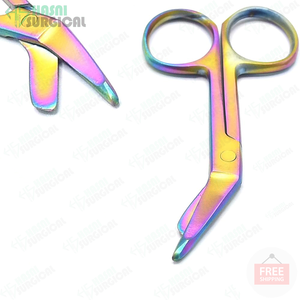 Tijeras de operación quirúrgica Tijeras de vendaje con asas impresas de colores Lister Tijeras de vendaje Quirúrgico de acero inoxidable - Product Image 6